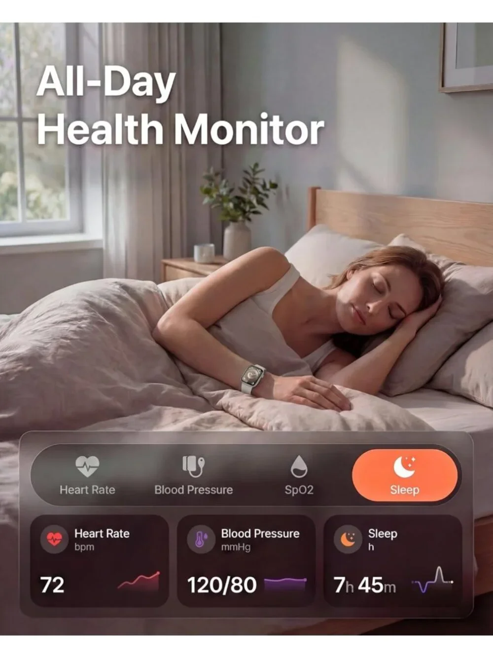 Fitness Smart Watch for Men & Women - Heart Rate Monitor, Pedometer, Sleep